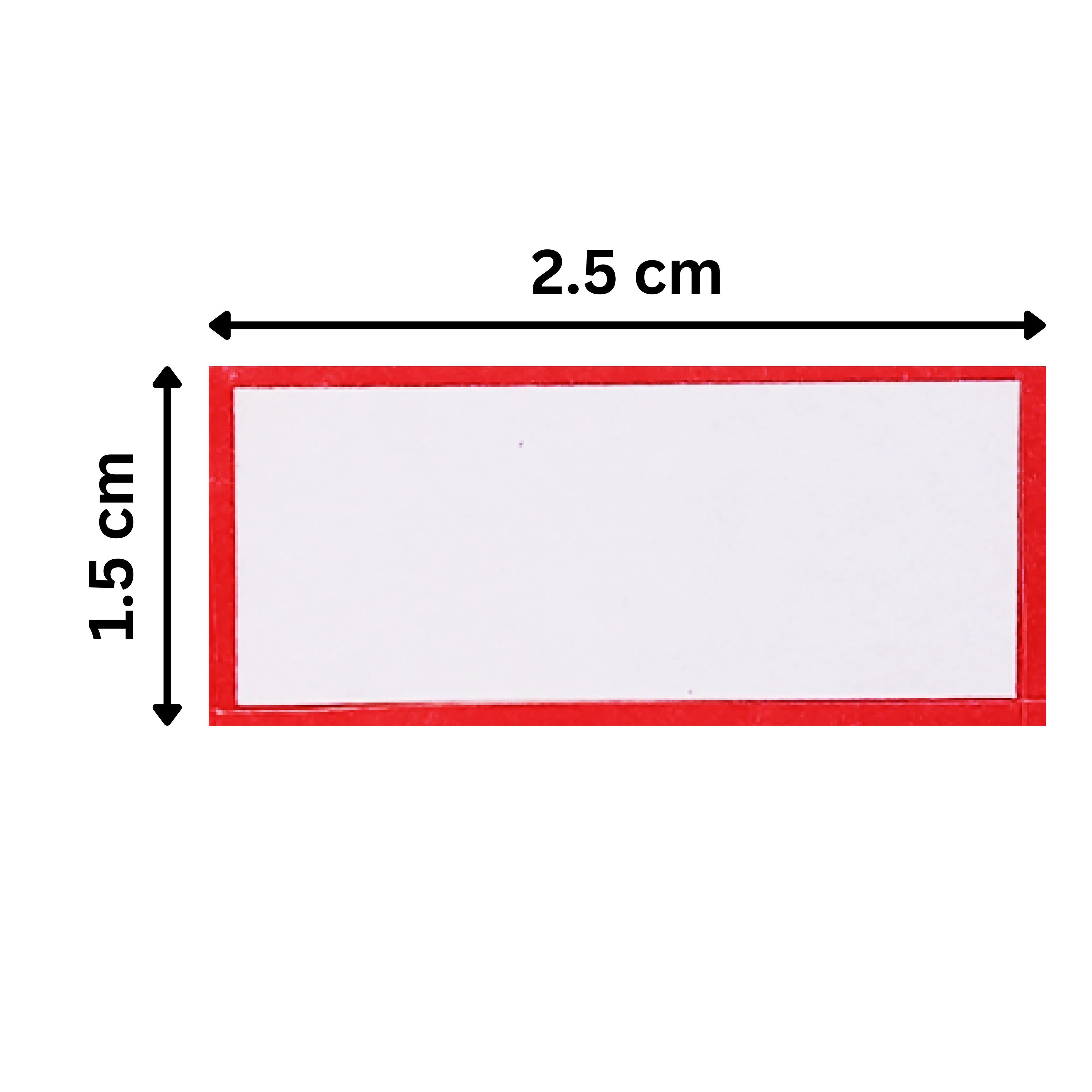 MRP Price Label Stickers 1000+ PCS | Small Self Adhesive Red Border Labels (3 x 2 cm)