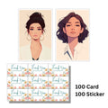 100 Pcs Earring & Necklace Display Cards with Thank You Stickers for Small Business Packaging