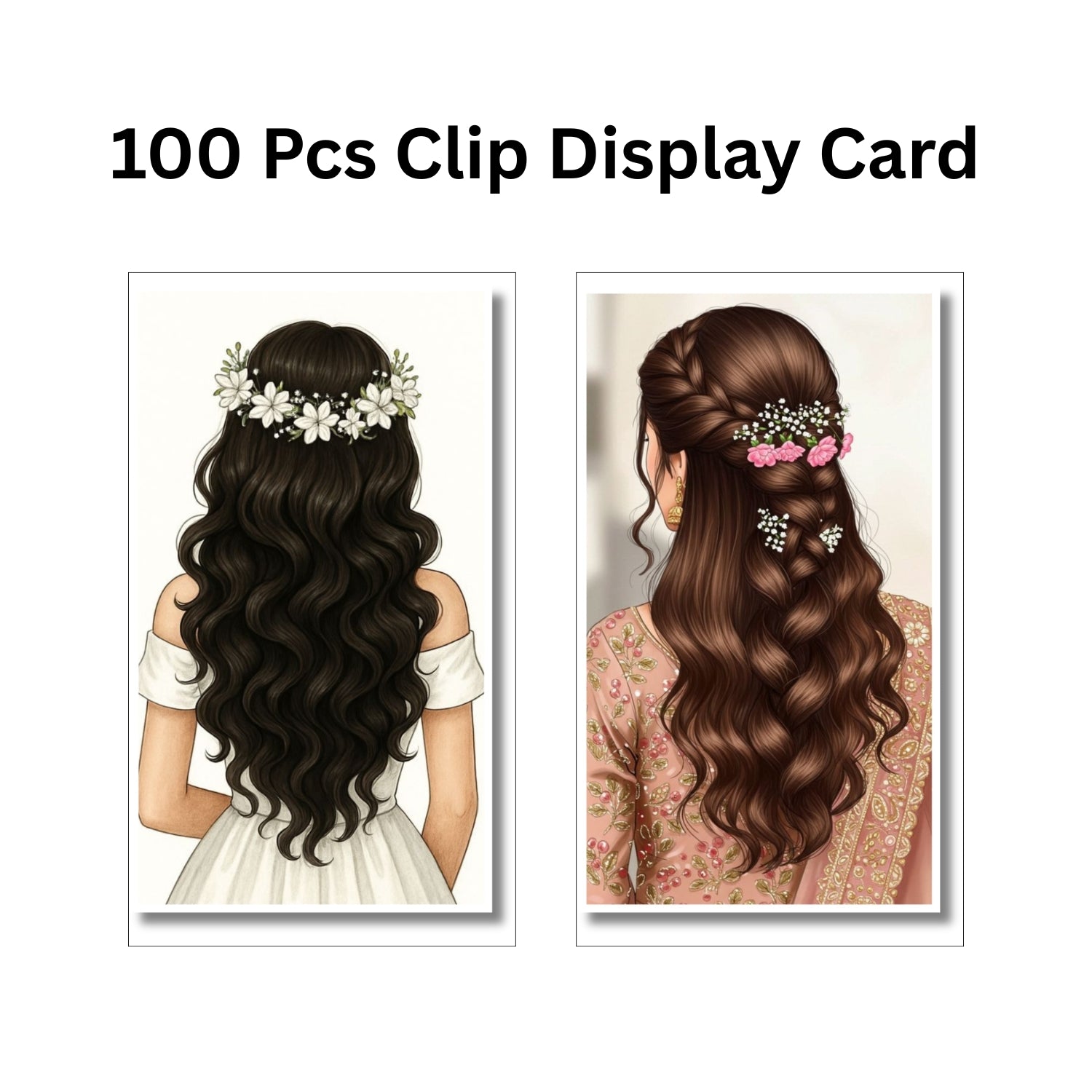 Hair Clip Display Cards 100 PCS (2.3 x 4 Inch) | Hair Accessories Packaging & Display