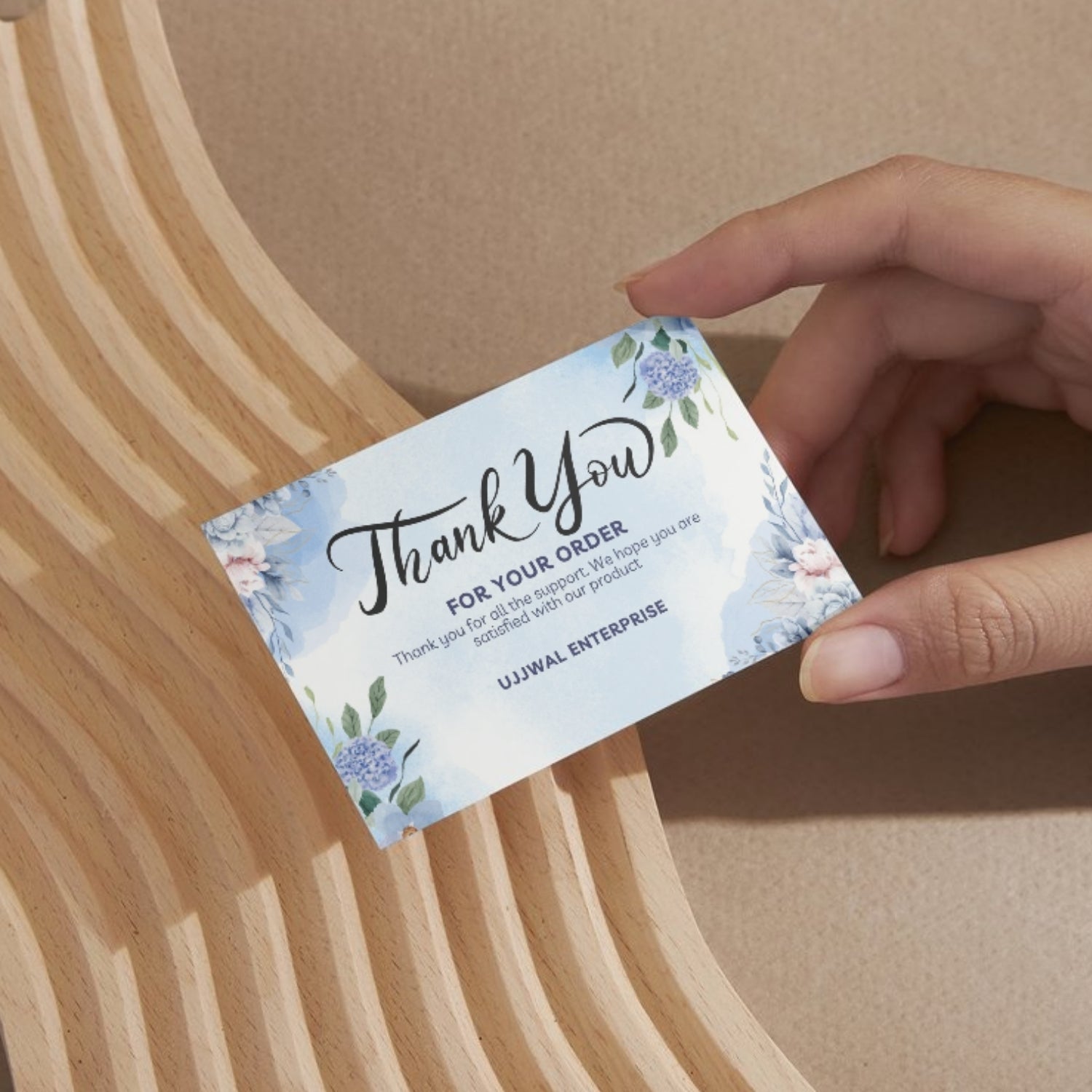 Custom Thank You Cards for Orders | 2.3x3.5 Inch Single Side Print Cards