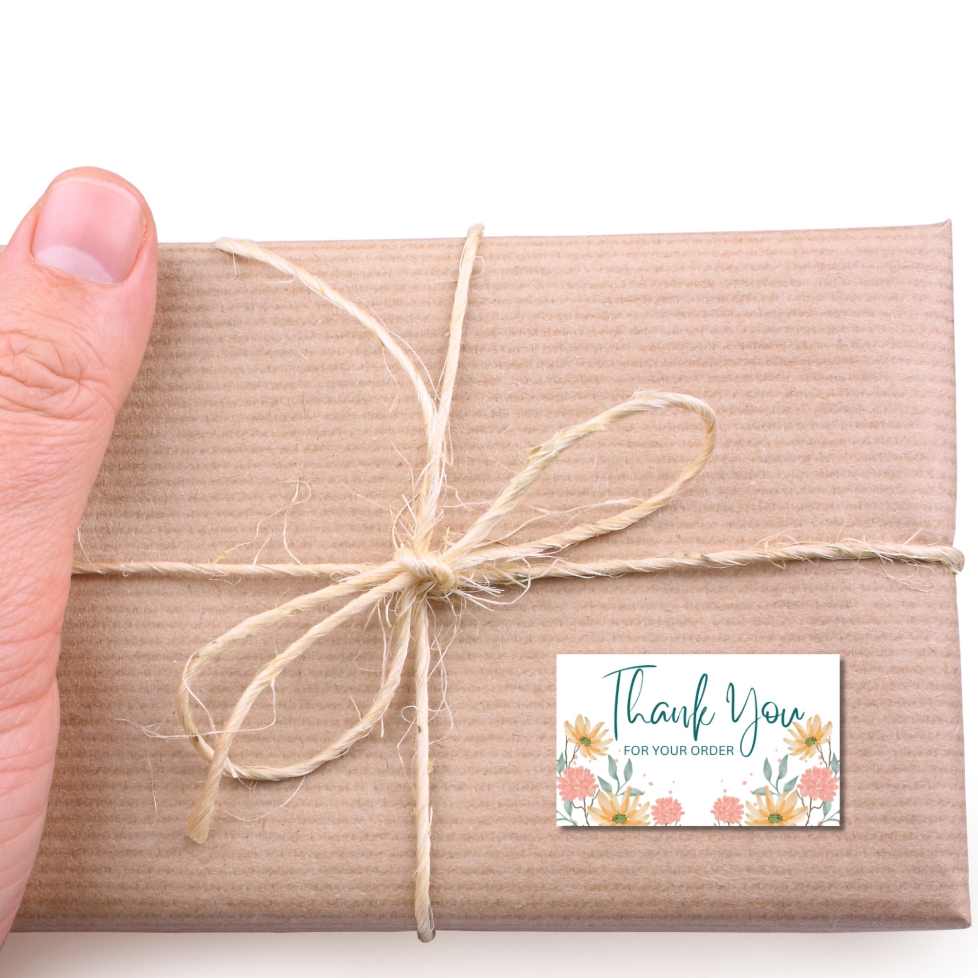 Thank You Stickers for Small Business Packaging – 100 Self-Adhesive Cute Labels for Orders (1 x 1.65 Inch)