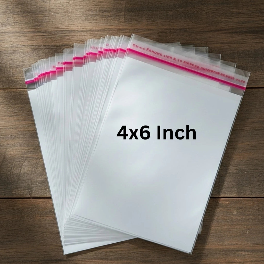 Transparent BOPP Bags Pack of 100 (4x6 Inch) | Clear Packaging for Jewelry & Accessories