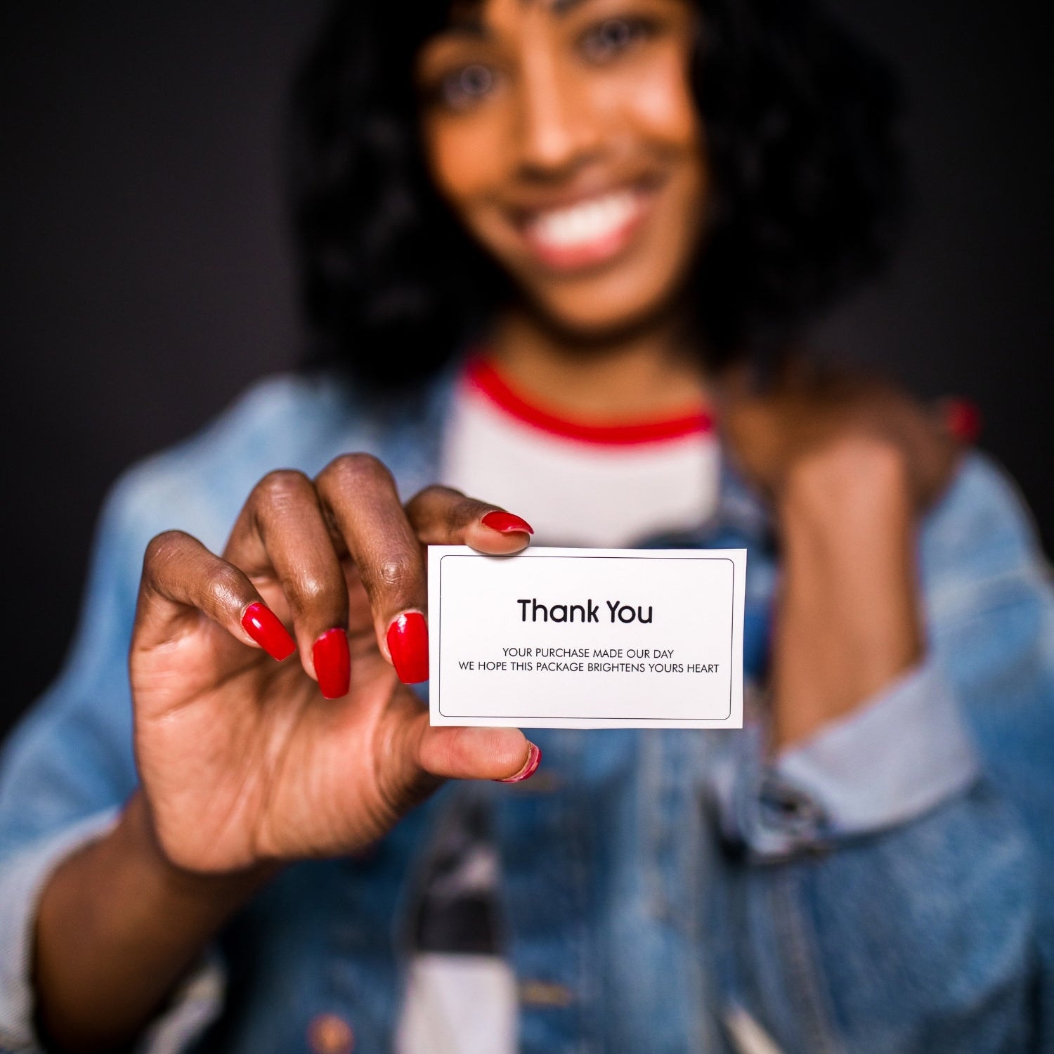 Custom Thank You Cards for Orders | 2.3x3.5 Inch Single Side Print Cards