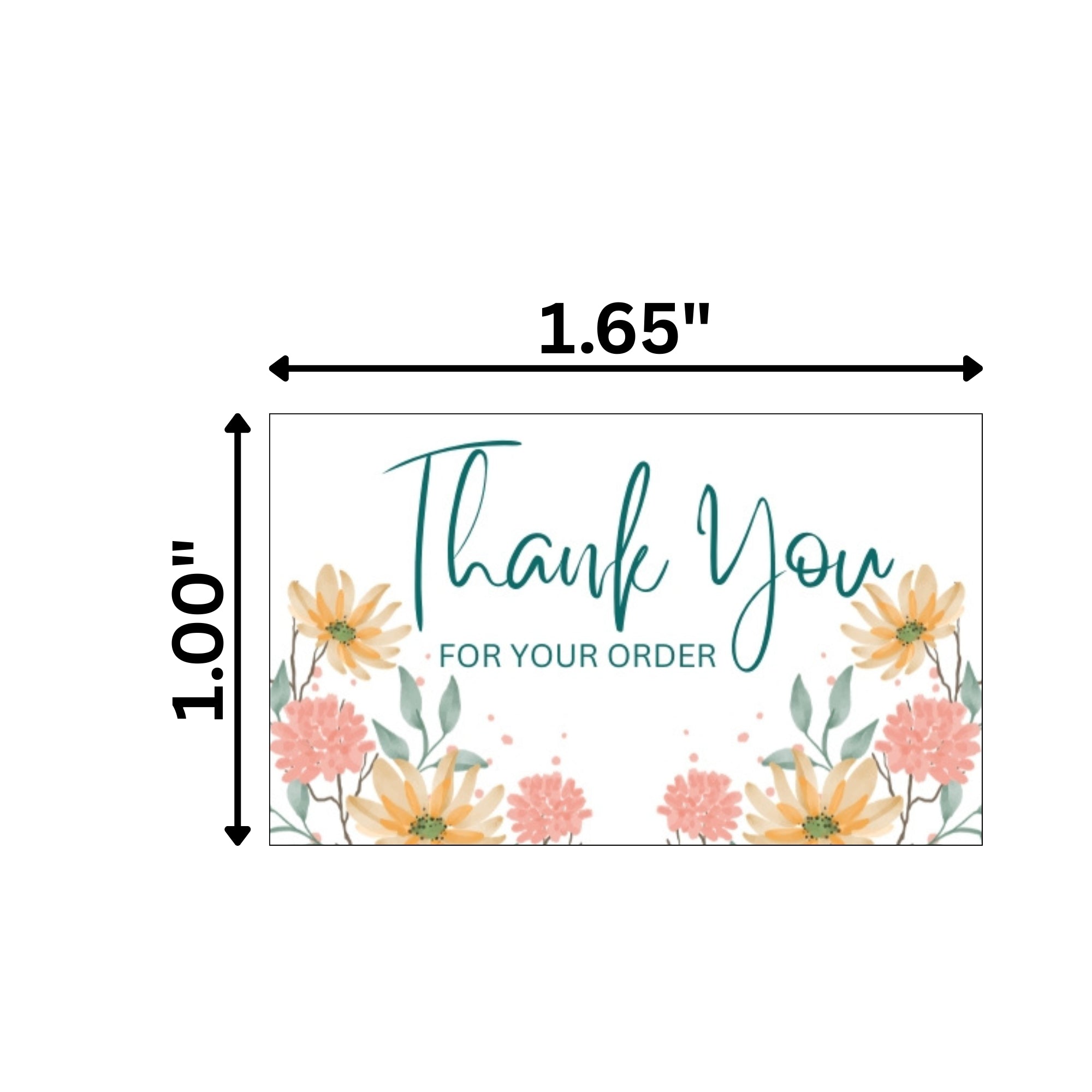 Thank You Stickers for Small Business Packaging – 100 Self-Adhesive Cute Labels for Orders (1 x 1.65 Inch)