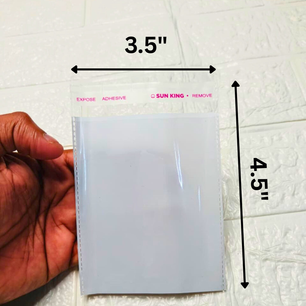 100 Clear BOPP Packaging Packets (3.5x4.5 Inch) | Jewelry Storage & Packaging Bags
