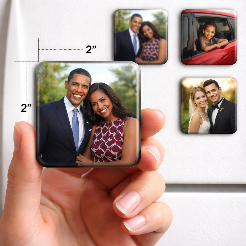 Custom Photo Fridge Magnets 2x2 Inch | Personalized Home Decor & Gift Magnets