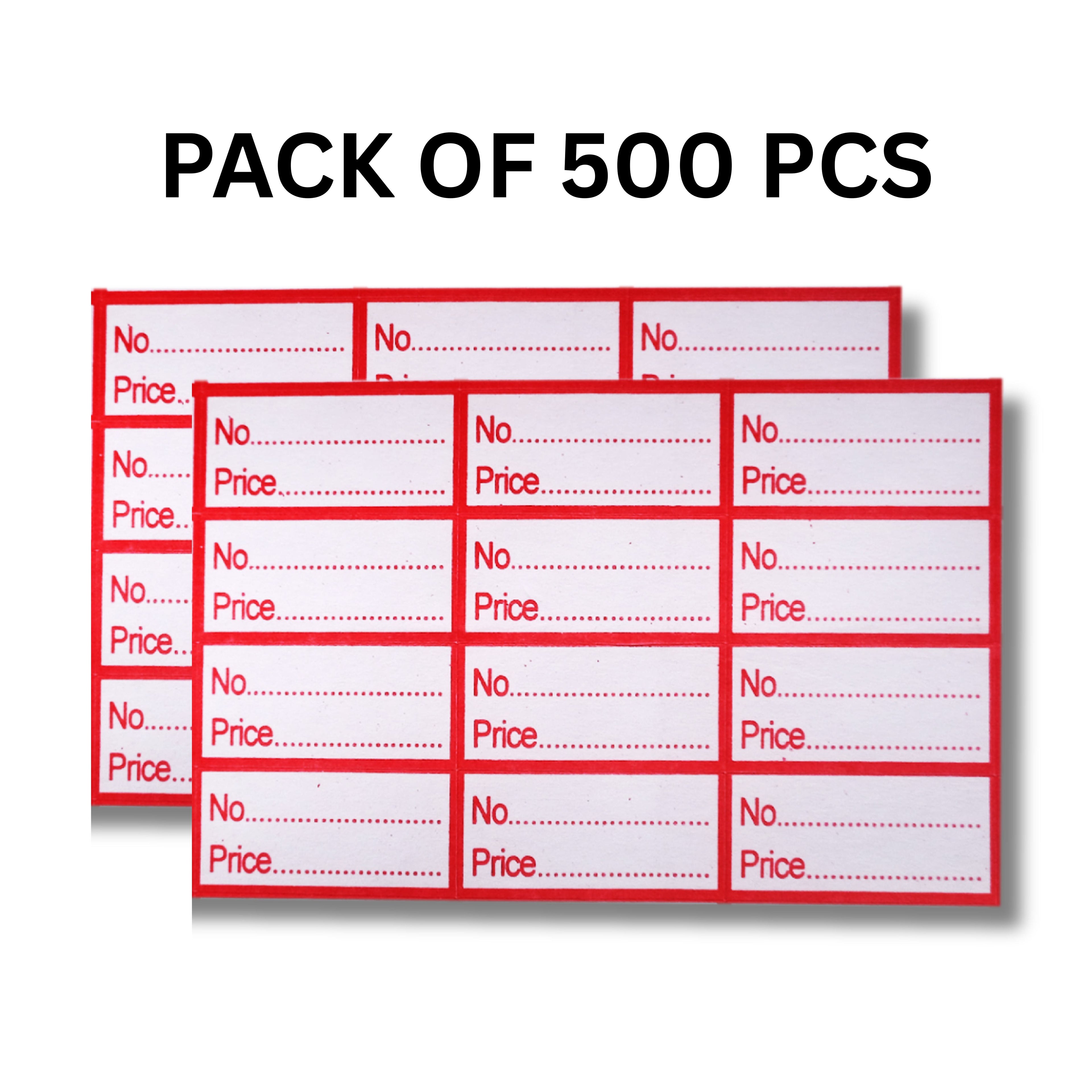 MRP Price Label Stickers 500+ PCS | Self Adhesive Red Border Labels (3.5 x 2.0 cm)