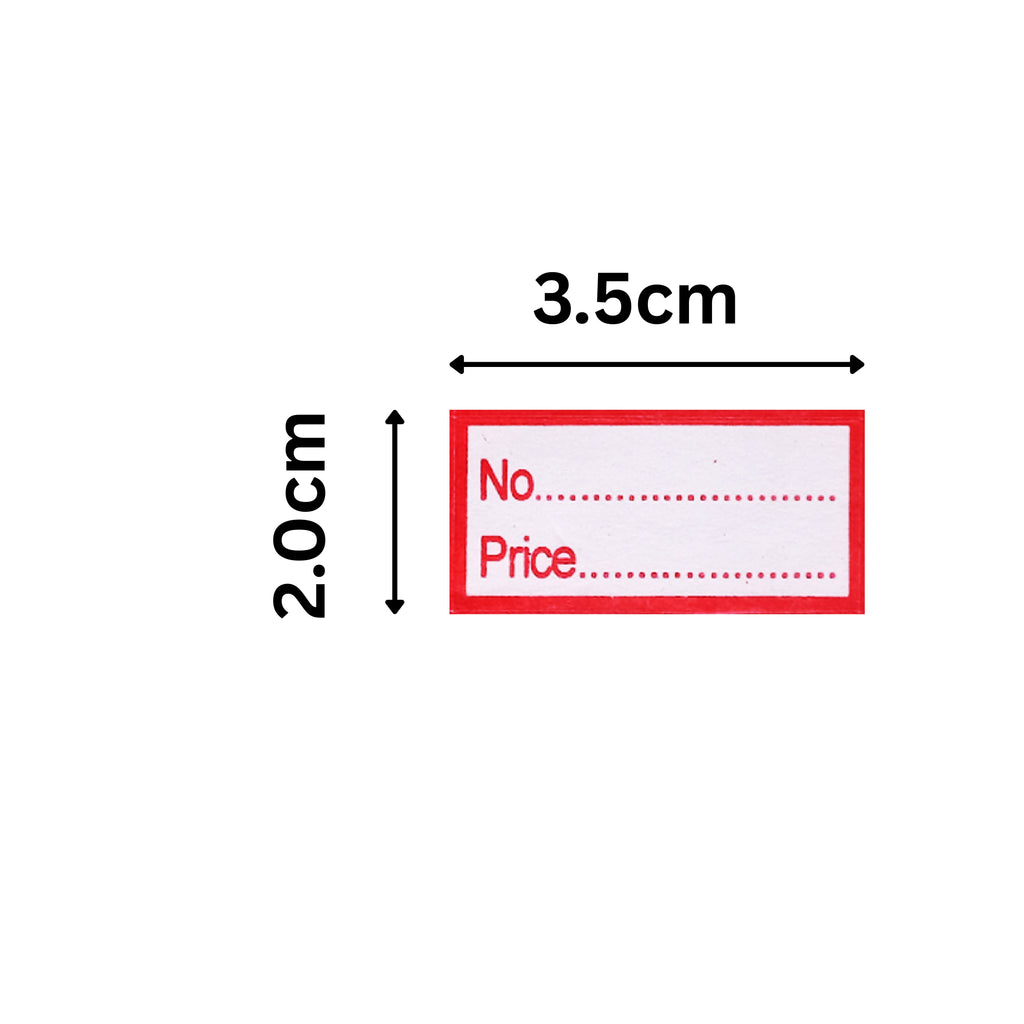 MRP Price Label Stickers 500+ PCS | Self Adhesive Red Border Labels (3.5 x 2.0 cm)